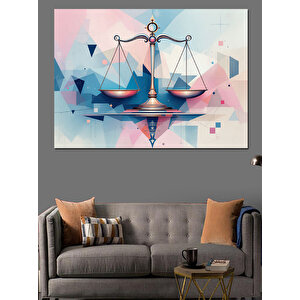 Soyut Sanatsal Terazi Figürü Dekoratif Kanvas - Mdf Ahşap Tablo 50x70 cm