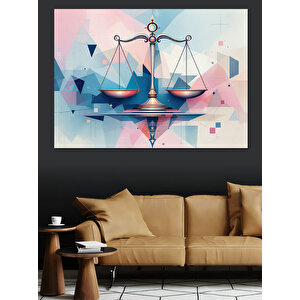 Soyut Sanatsal Terazi Figürü Dekoratif Kanvas - Mdf Ahşap Tablo