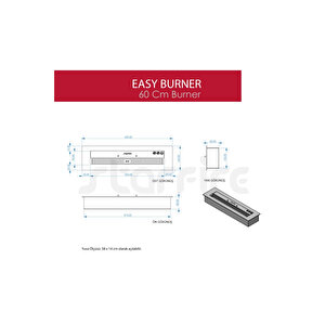 Copart 60 Cm Easy Burner Bacasız Şömine