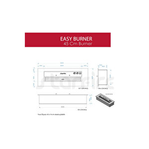 Copart 45 Cm Easy Burner Bacasız Şömine