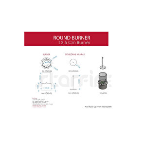 Copart 12,5 Cm Yuvarlak Burner Bacasız Şömine