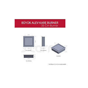 Copart 35 Cm Kare Büyük Alev Burner Bacasız Şömine