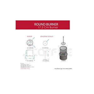 Copart 17,5 Cm Yuvarlak Burner Bacasız Şömine
