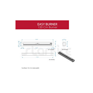 Copart 120 Cm Easy Burner Bacasız Şömine