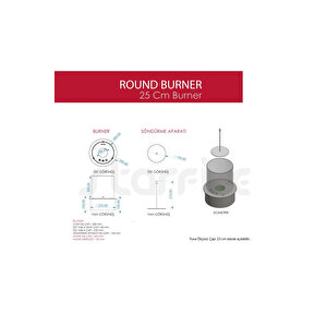 Copart 25 Cm Yuvarlak Burner Bacasız Şömine