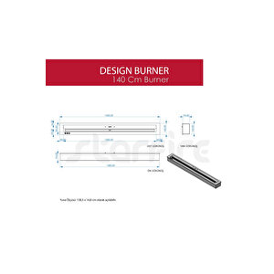 Copart 140 Cm Design Burner Bacasız Şömine