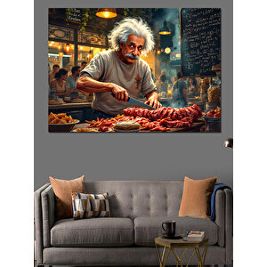 Usta Et Şefi Dekoratif Kanvas - Mdf Ahşap Tablo 100x140 cm