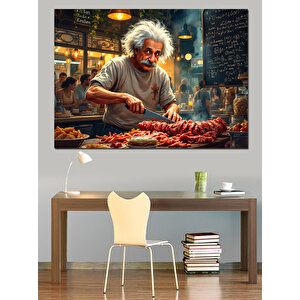 Usta Et Şefi Dekoratif Kanvas - Mdf Ahşap Tablo 100x140 cm
