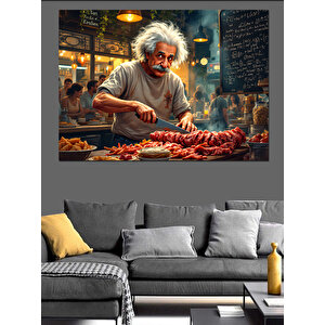 Usta Et Şefi Dekoratif Kanvas - Mdf Ahşap Tablo 100x140 cm