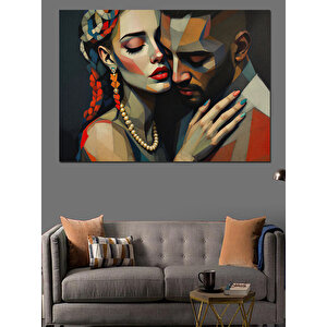 Tutkulu Aşıkların Portresi Dekoratif Kanvas - Mdf Ahşap Tablo