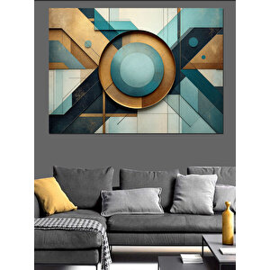 Soyut Geometrik Kompozisyon Dekoratif Kanvas - Mdf Ahşap Tablo 100x140 cm