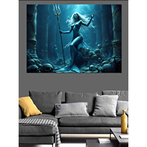Neptün’ün Derinlikleri Dekoratif Kanvas - Mdf Ahşap Tablo 70x100 cm