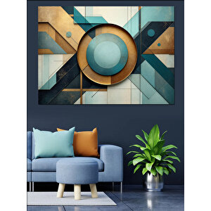 Soyut Geometrik Kompozisyon Dekoratif Kanvas - Mdf Ahşap Tablo