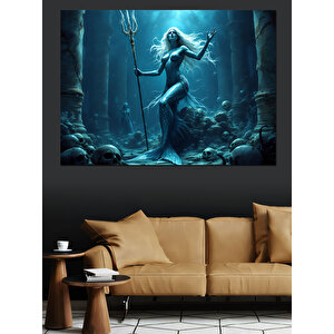 Neptün’ün Derinlikleri Dekoratif Kanvas - Mdf Ahşap Tablo 25x35 cm