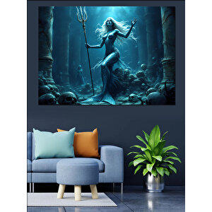 Neptün’ün Derinlikleri Dekoratif Kanvas - Mdf Ahşap Tablo 25x35 cm