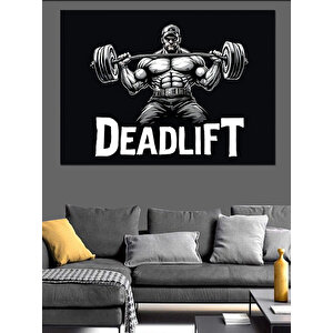 Ağırlık Çalışan Deadlift Posteri Dekoratif Kanvas - Mdf Ahşap Tablo 35x50 cm