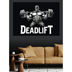 Ağırlık Çalışan Deadlift Posteri Dekoratif Kanvas - Mdf Ahşap Tablo 35x50 cm