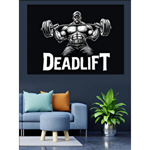 Ağırlık Çalışan Deadlift Posteri Dekoratif Kanvas - Mdf Ahşap Tablo 35x50 cm