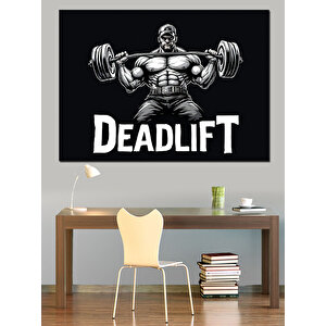 Ağırlık Çalışan Deadlift Posteri Dekoratif Kanvas - Mdf Ahşap Tablo