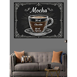 Vintage Mocha Afişi Dekoratif Kanvas - Mdf Ahşap Tablo