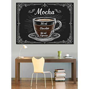 Vintage Mocha Afişi Dekoratif Kanvas - Mdf Ahşap Tablo