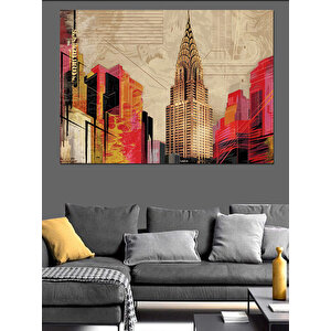 New York Gökdelenleri Dekoratif Kanvas - Mdf Ahşap Tablo