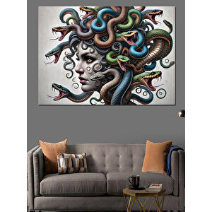 Yılan Saçlı Medusa Kadın Dekoratif Kanvas - Mdf Ahşap Tablo 50x70 cm