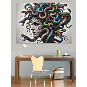 Yılan Saçlı Medusa Kadın Dekoratif Kanvas - Mdf Ahşap Tablo 50x70 cm
