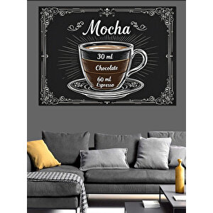 Vintage Mocha Afişi Dekoratif Kanvas - Mdf Ahşap Tablo 70x100 cm