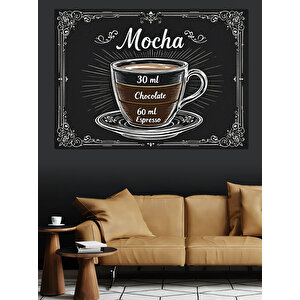 Vintage Mocha Afişi Dekoratif Kanvas - Mdf Ahşap Tablo 70x100 cm