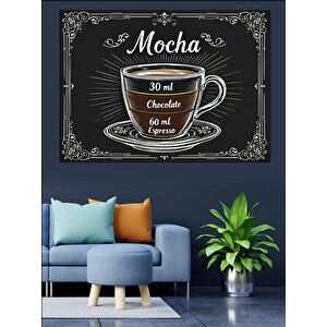Vintage Mocha Afişi Dekoratif Kanvas - Mdf Ahşap Tablo 70x100 cm