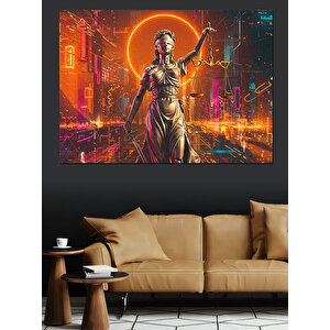 Adalet Tanrıçası Themis Dekoratif Kanvas - Mdf Ahşap Tablo 100x140 cm