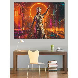 Adalet Tanrıçası Themis Dekoratif Kanvas - Mdf Ahşap Tablo