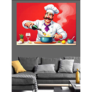 Şefin Lezzetli Yemeği Dekoratif Kanvas - Mdf Ahşap Tablo