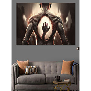 Sırtındaki El İzi Figürü Dekoratif Kanvas - Mdf Ahşap Tablo 100x140 cm