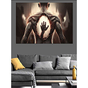 Sırtındaki El İzi Figürü Dekoratif Kanvas - Mdf Ahşap Tablo