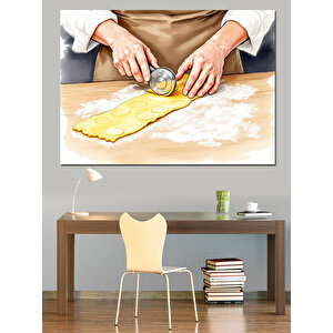 Hamur Açan Eller Dekoratif Kanvas - Mdf Ahşap Tablo 50x70 cm