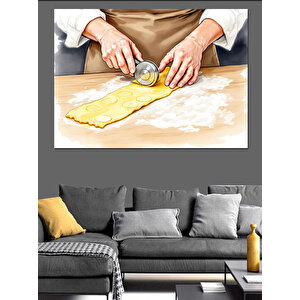 Hamur Açan Eller Dekoratif Kanvas - Mdf Ahşap Tablo 50x70 cm