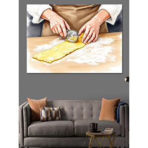 Hamur Açan Eller Dekoratif Kanvas - Mdf Ahşap Tablo 25x35 cm