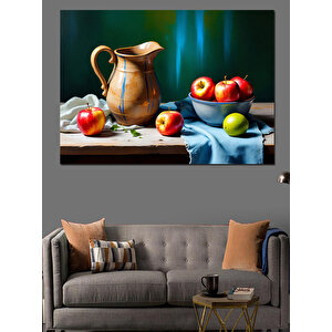Elma Ve Sürahi Dekoratif Kanvas - Mdf Ahşap Tablo