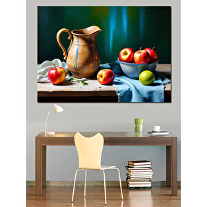 Elma Ve Sürahi Dekoratif Kanvas - Mdf Ahşap Tablo