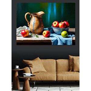 Elma Ve Sürahi Dekoratif Kanvas - Mdf Ahşap Tablo 50x70 cm