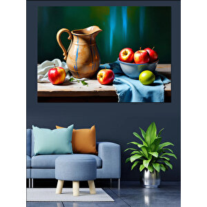 Elma Ve Sürahi Dekoratif Kanvas - Mdf Ahşap Tablo 50x70 cm