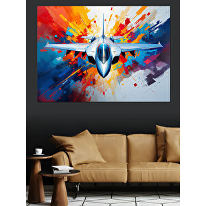 Fütüristik Jet Patlaması Dekoratif Kanvas - Mdf Ahşap Tablo 50x70 cm