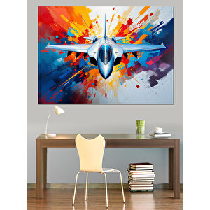 Fütüristik Jet Patlaması Dekoratif Kanvas - Mdf Ahşap Tablo