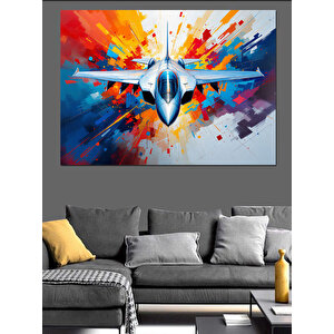 Fütüristik Jet Patlaması Dekoratif Kanvas - Mdf Ahşap Tablo