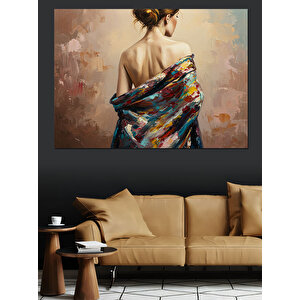 Sırtı Dönük Kadın Portresi Dekoratif Kanvas - Mdf Ahşap Tablo 50x70 cm
