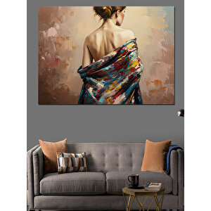 Sırtı Dönük Kadın Portresi Dekoratif Kanvas - Mdf Ahşap Tablo 70x100 cm
