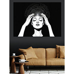 Soyut Kadın Ve Aura Dekoratif Kanvas - Mdf Ahşap Tablo