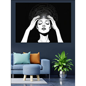 Soyut Kadın Ve Aura Dekoratif Kanvas - Mdf Ahşap Tablo 35x50 cm